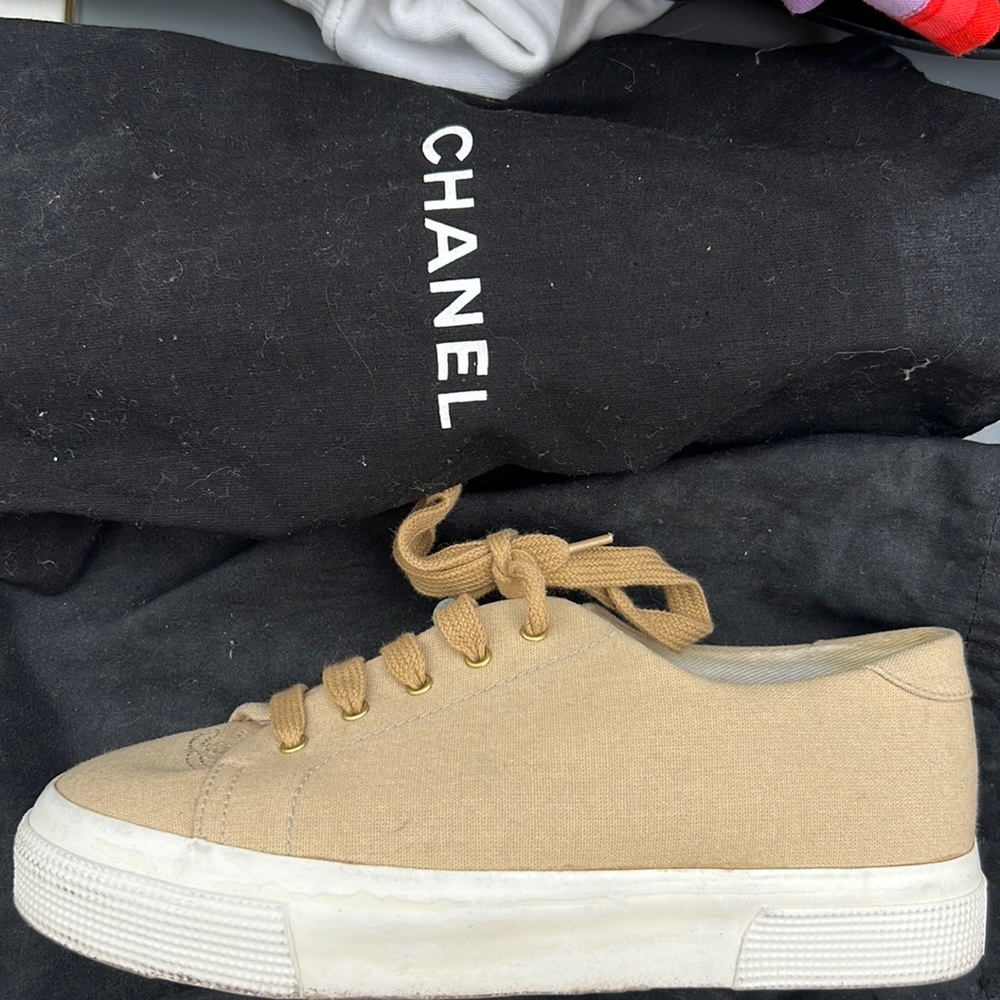 CHANEL canvas sneakers